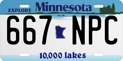 MN license plate 667NPC