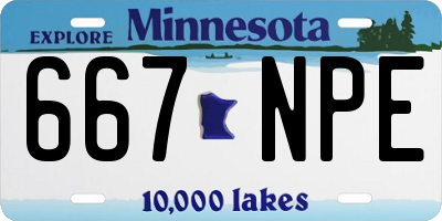 MN license plate 667NPE