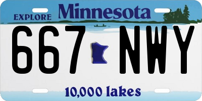 MN license plate 667NWY