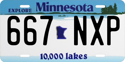 MN license plate 667NXP