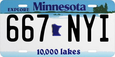 MN license plate 667NYI