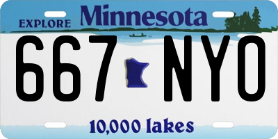 MN license plate 667NYO