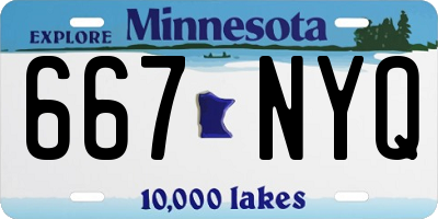 MN license plate 667NYQ