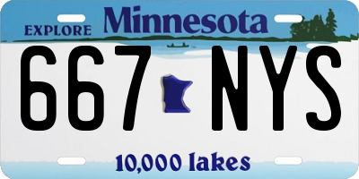 MN license plate 667NYS