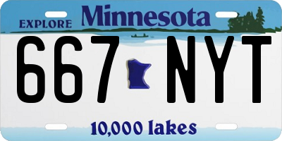 MN license plate 667NYT