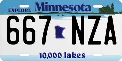 MN license plate 667NZA