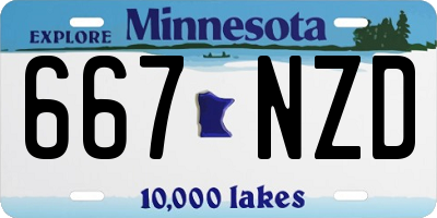 MN license plate 667NZD