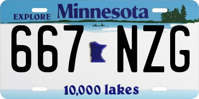 MN license plate 667NZG