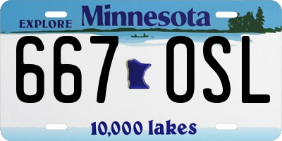 MN license plate 667OSL