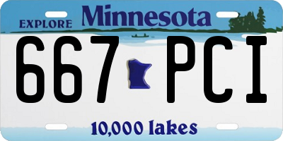 MN license plate 667PCI