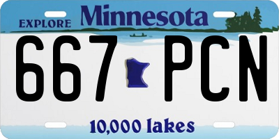 MN license plate 667PCN