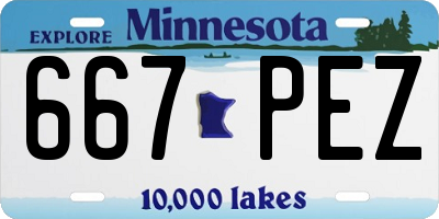MN license plate 667PEZ