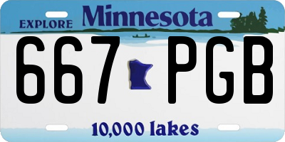MN license plate 667PGB