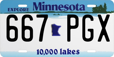 MN license plate 667PGX