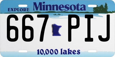 MN license plate 667PIJ