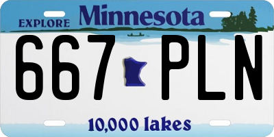 MN license plate 667PLN