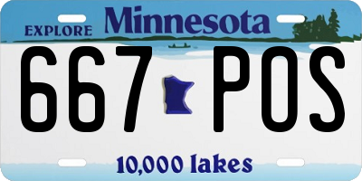 MN license plate 667POS