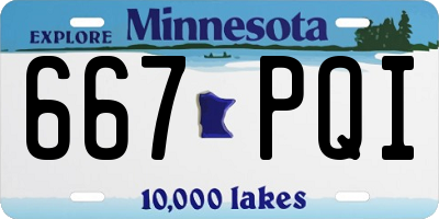 MN license plate 667PQI