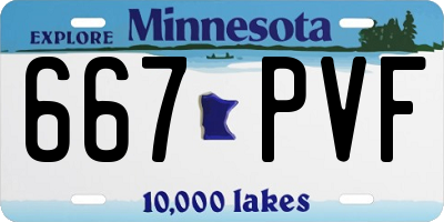 MN license plate 667PVF