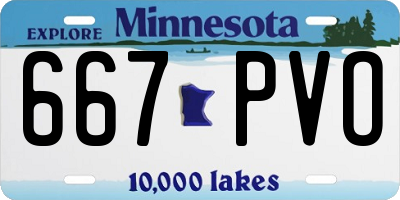 MN license plate 667PVO