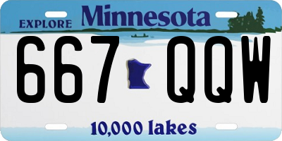 MN license plate 667QQW