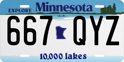 MN license plate 667QYZ