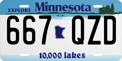 MN license plate 667QZD