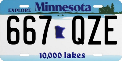 MN license plate 667QZE