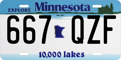 MN license plate 667QZF