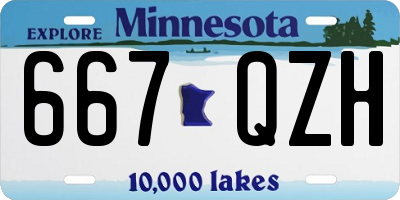 MN license plate 667QZH