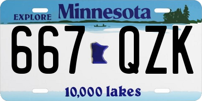 MN license plate 667QZK