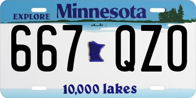 MN license plate 667QZO