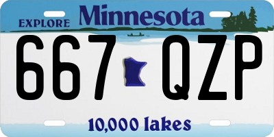 MN license plate 667QZP