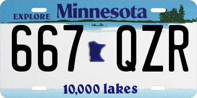 MN license plate 667QZR