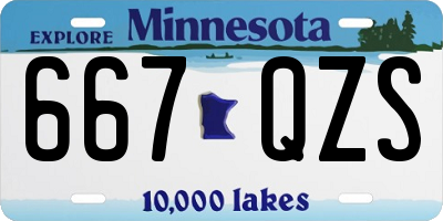MN license plate 667QZS