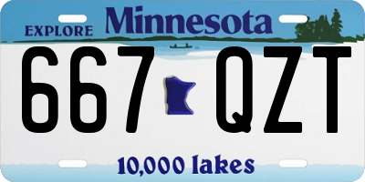 MN license plate 667QZT