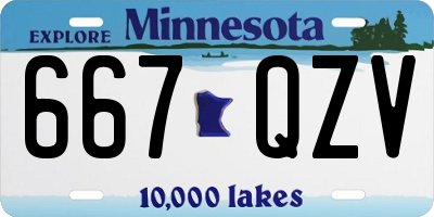 MN license plate 667QZV