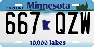 MN license plate 667QZW