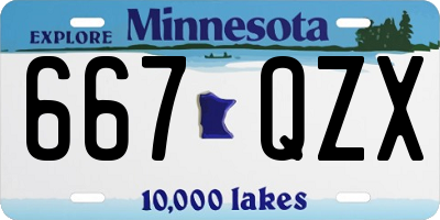 MN license plate 667QZX