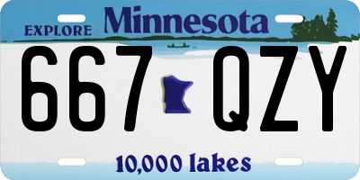 MN license plate 667QZY