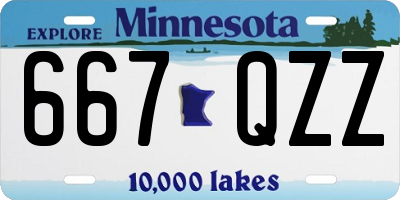 MN license plate 667QZZ
