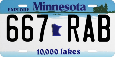 MN license plate 667RAB