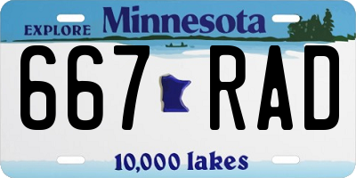 MN license plate 667RAD