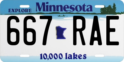 MN license plate 667RAE