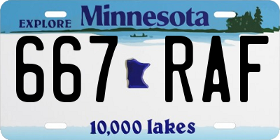 MN license plate 667RAF