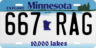 MN license plate 667RAG