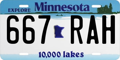MN license plate 667RAH