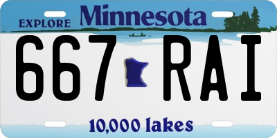 MN license plate 667RAI