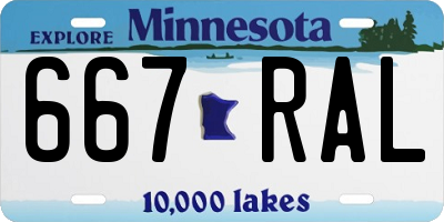 MN license plate 667RAL
