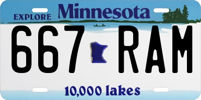 MN license plate 667RAM